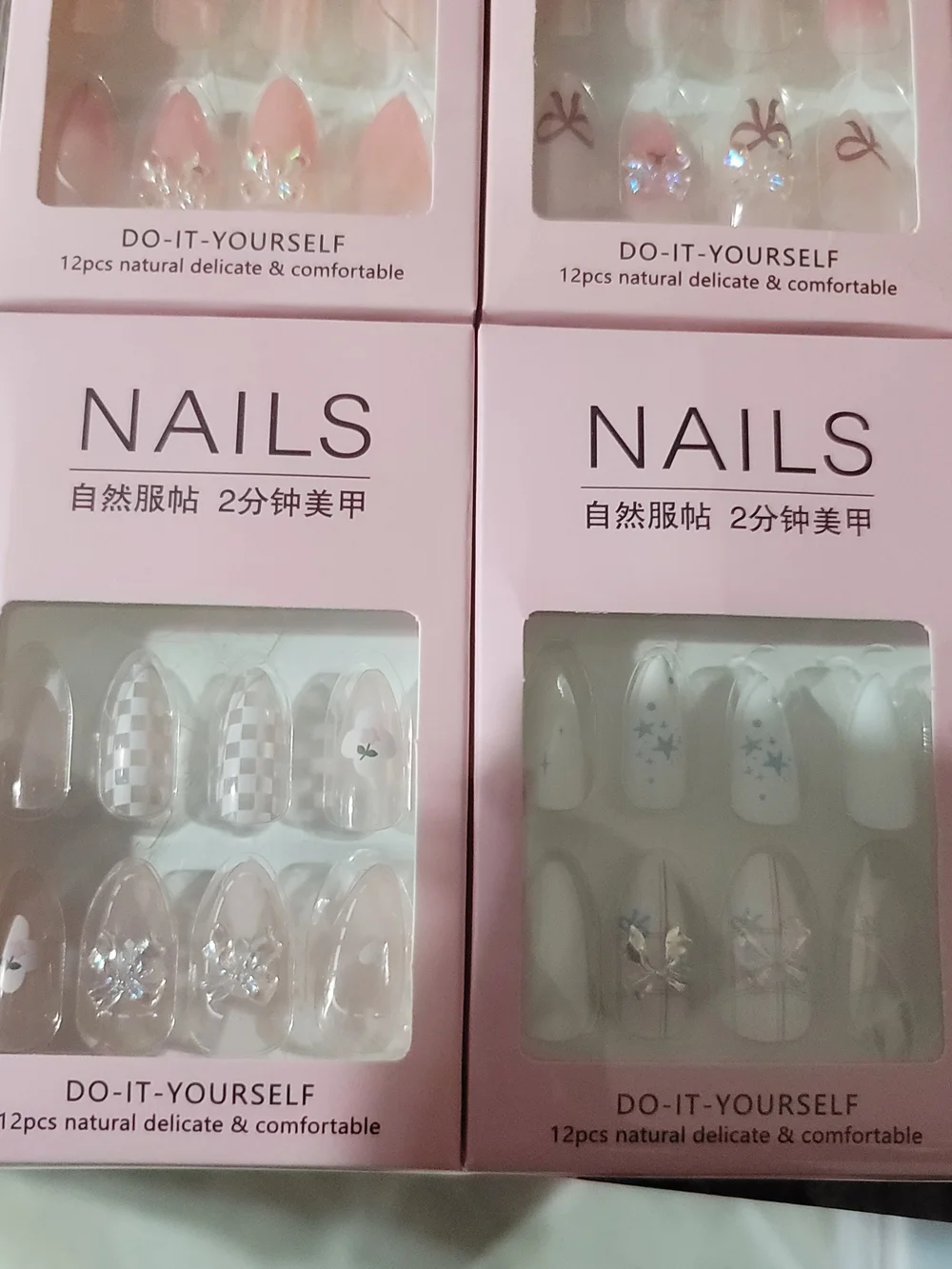 Press On Nail Set Bundle - Pink & White Designs